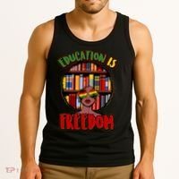 Education Is Freedom Black History Book Reading Lover Tank Top thumb 3