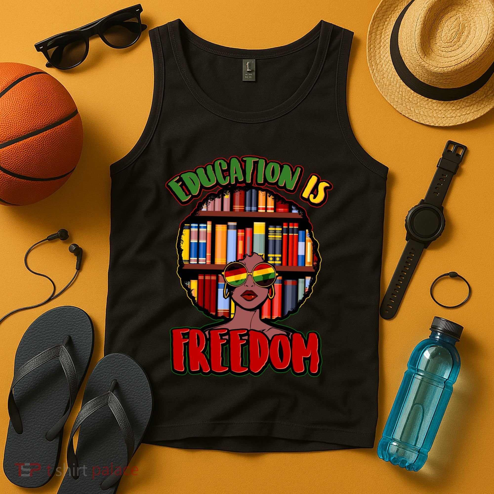 Education Is Freedom Black History Book Reading Lover Tank Top