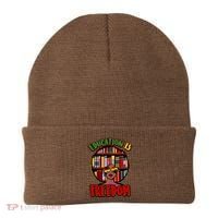 Education Is Freedom Black History Book Reading Lover Beanie thumb 0