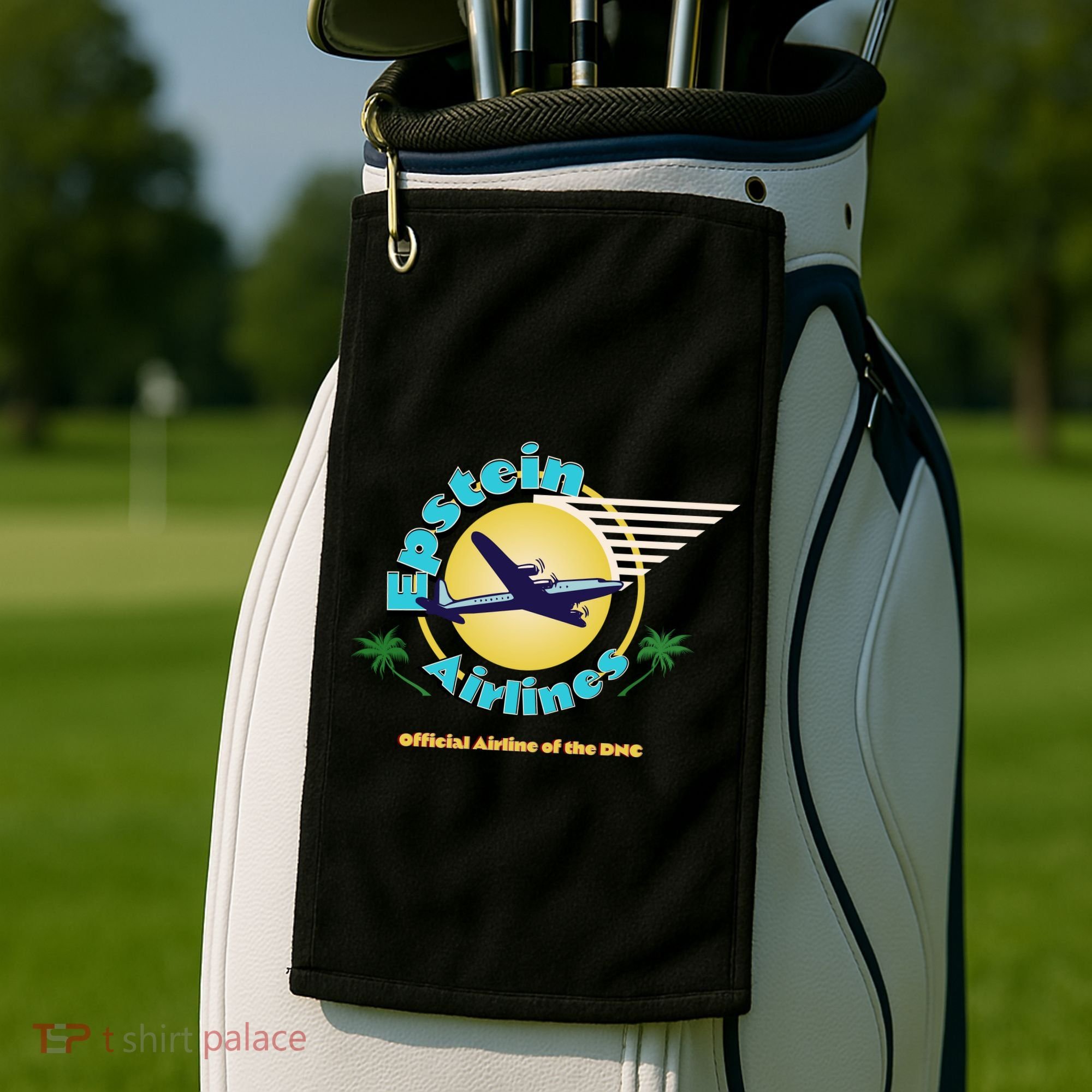 Epstein Island Funny Conservative Republican Golf Towel