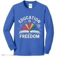Education Is Freedom Teacher Student Back To School Gift Kids Long Sleeve Shirt thumb 0