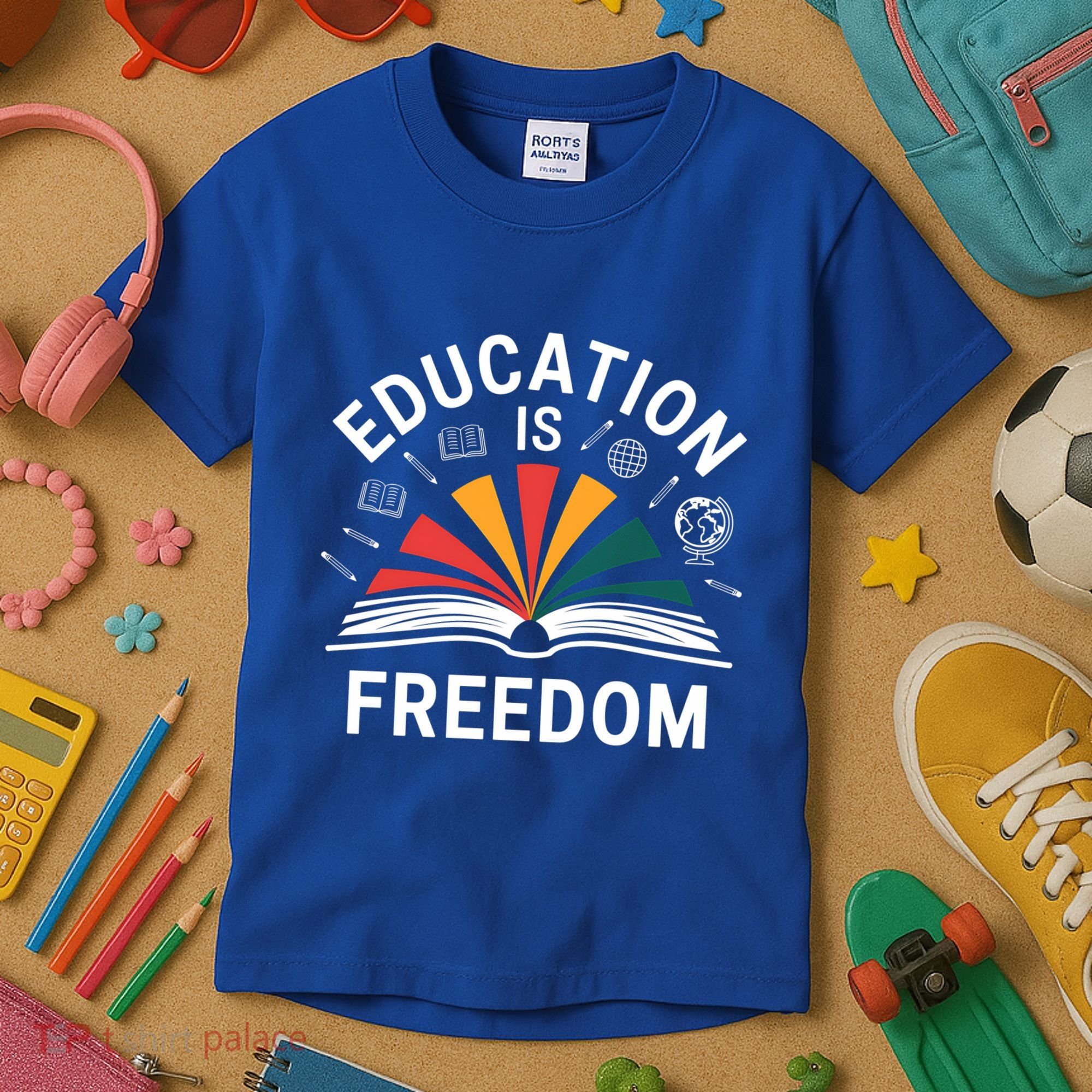Education Is Freedom Teacher Student Back To School Gift Kids T-Shirt