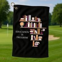 Education Is Freedom Golf Towel thumb 1