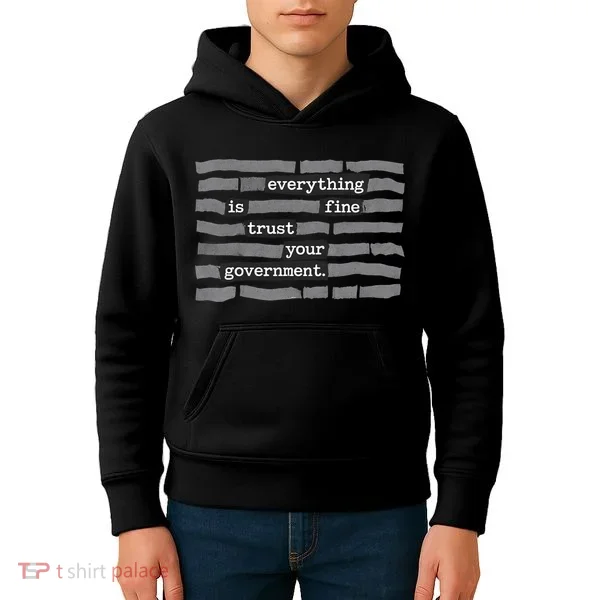 Everything Is Fine Trust Your Government Kids Hoodie
