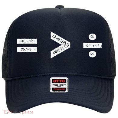 Equality Is Greater Than Division Symbols Hat