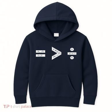 Equality Is Greater Than Division Symbols Kids Hoodie