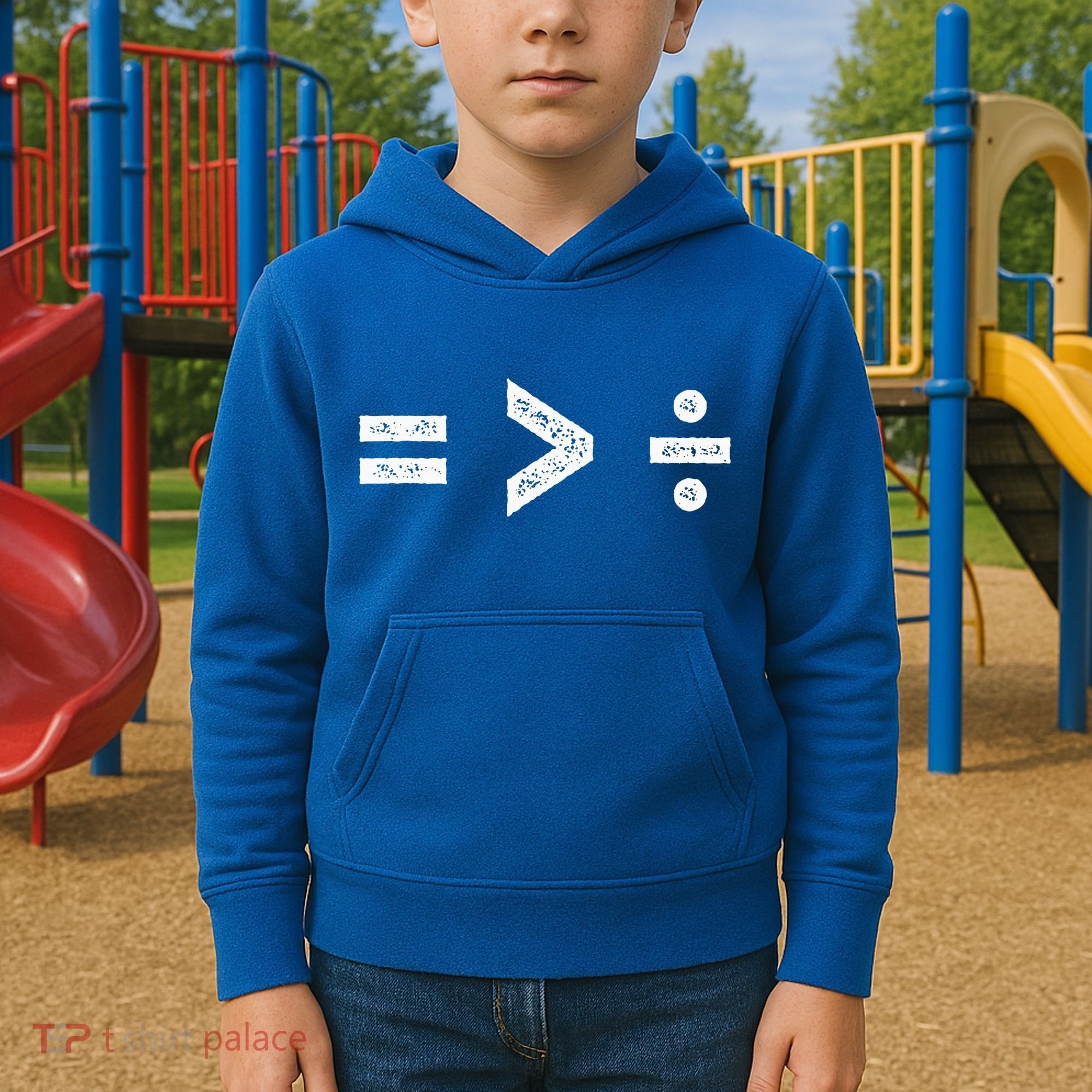 Equality Is Greater Than Division Symbols Kids Hoodie
