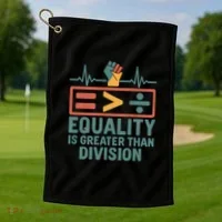 Equality is Greater Than Division Golf Towel thumb 1