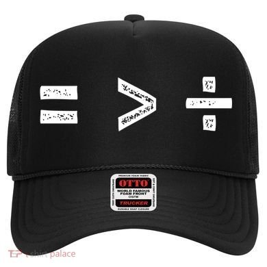 Equal Is Greater Than Divided Sign Math Equality Formula Gift Hat