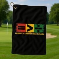 Equality Is Greater Than Division Juneteenth Math Golf Towel thumb 1