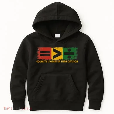 Equality Is Greater Than Division Juneteenth Math Kids Hoodie