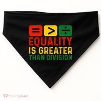 Equality Is Greater Than Division Math Black History Month USA-Made Doggie Bandana thumb 0