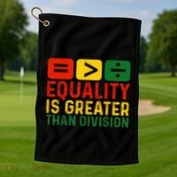 Equality Is Greater Than Division Math Black History Month Golf Towel thumb 1