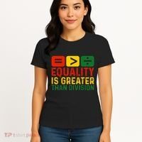 Equality Is Greater Than Division Math Black History Month Women's T-Shirt thumb 4