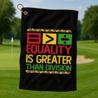 Equality Is Greater Than Division Math Golf Towel thumb 1