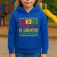 Equality Is Greater Than Division Math Kids Hoodie thumb 3