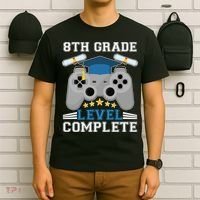 Eight 8th Grade Level Complete Gamer Graduation T-Shirt thumb 6