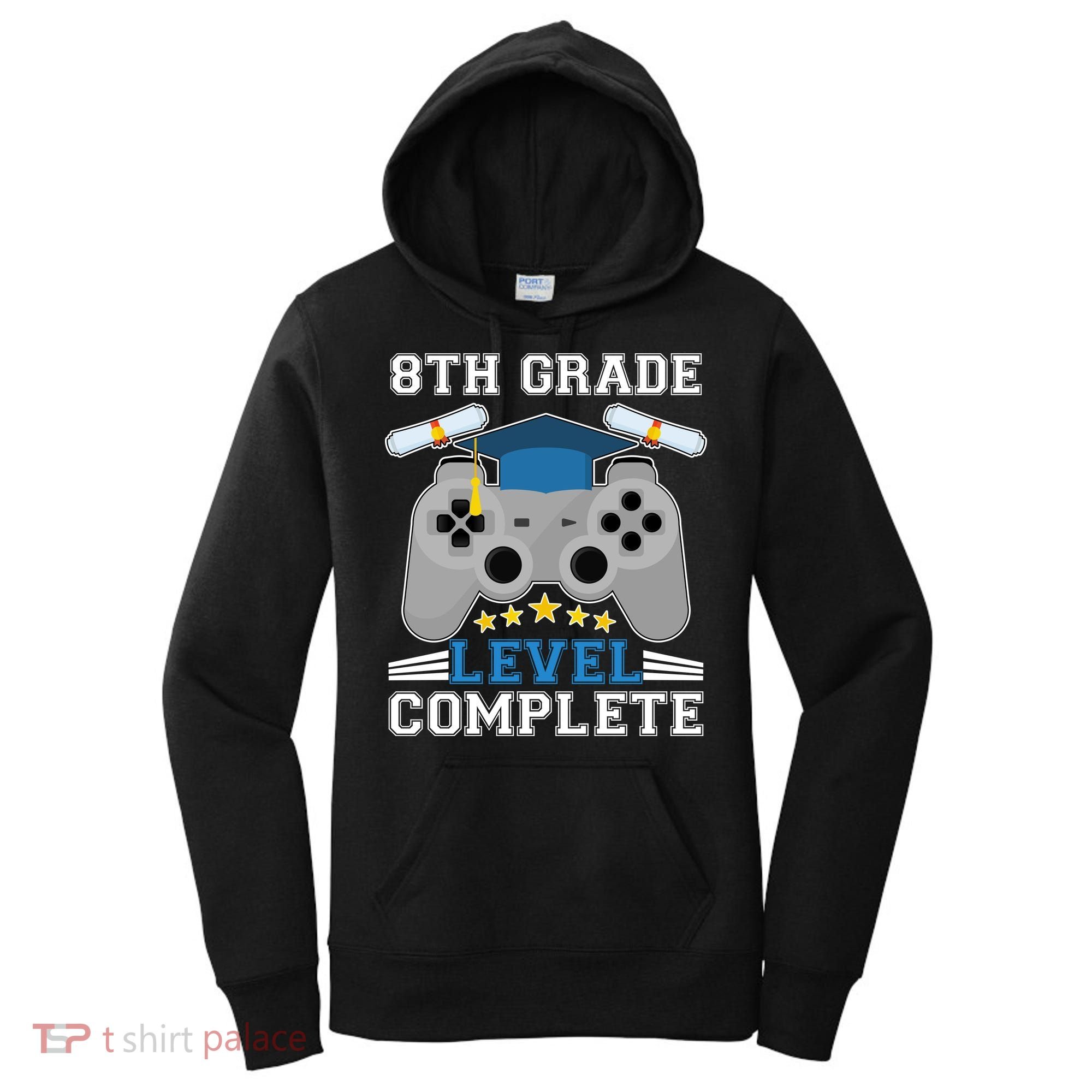 Eight 8th Grade Level Complete Gamer Graduation Women's Hoodie