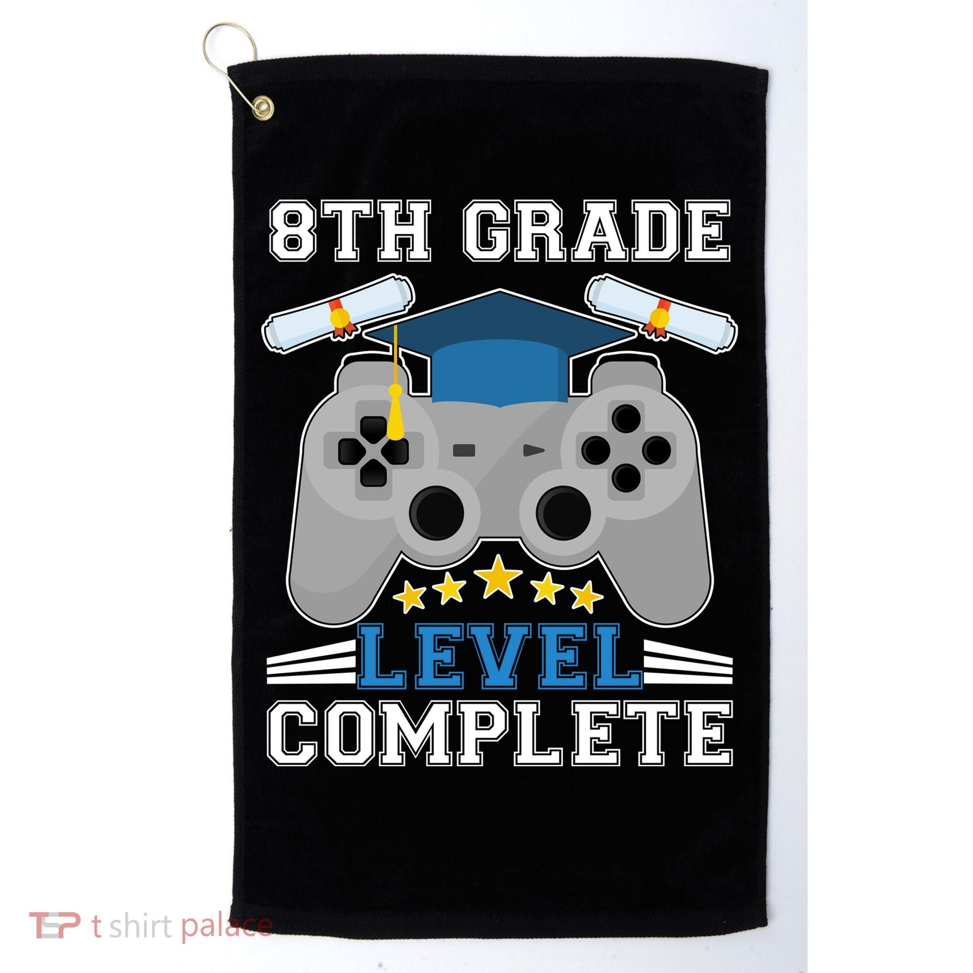 Eight 8th Grade Level Complete Gamer Graduation Golf Towel
