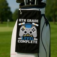 Eight 8th Grade Level Complete Gamer Graduation Golf Towel thumb 2