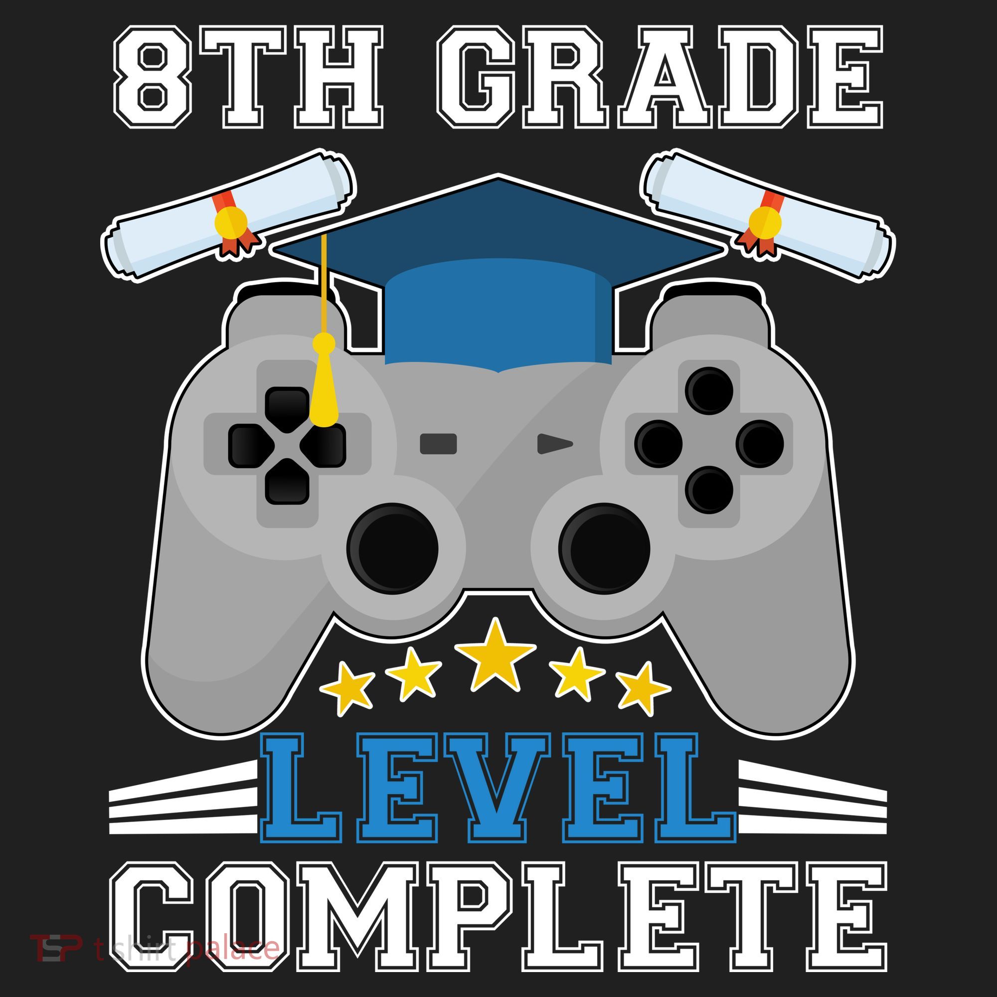 Eight 8th Grade Level Complete Gamer Graduation Golf Towel