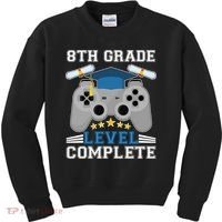 Eight 8th Grade Level Complete Gamer Graduation Kids Sweatshirt thumb 0