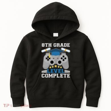 Eight 8th Grade Level Complete Gamer Graduation Kids Hoodie