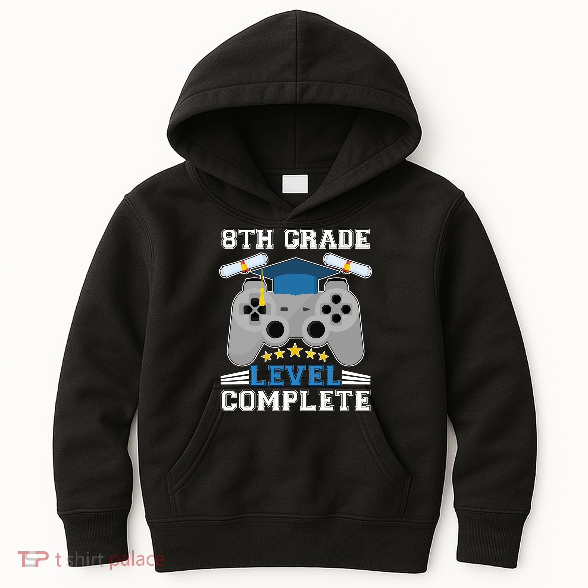 Eight 8th Grade Level Complete Gamer Graduation Kids Hoodie