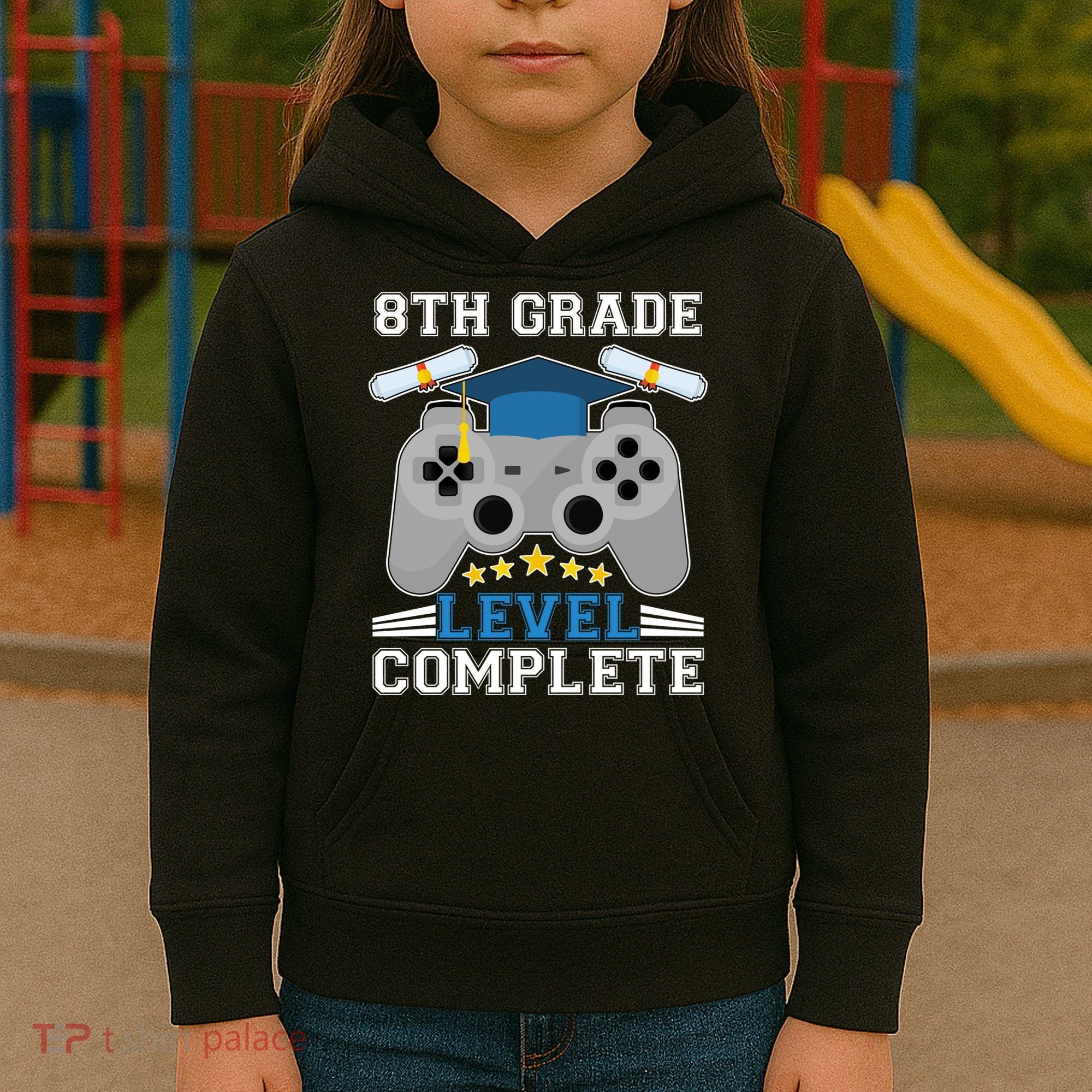 Eight 8th Grade Level Complete Gamer Graduation Kids Hoodie