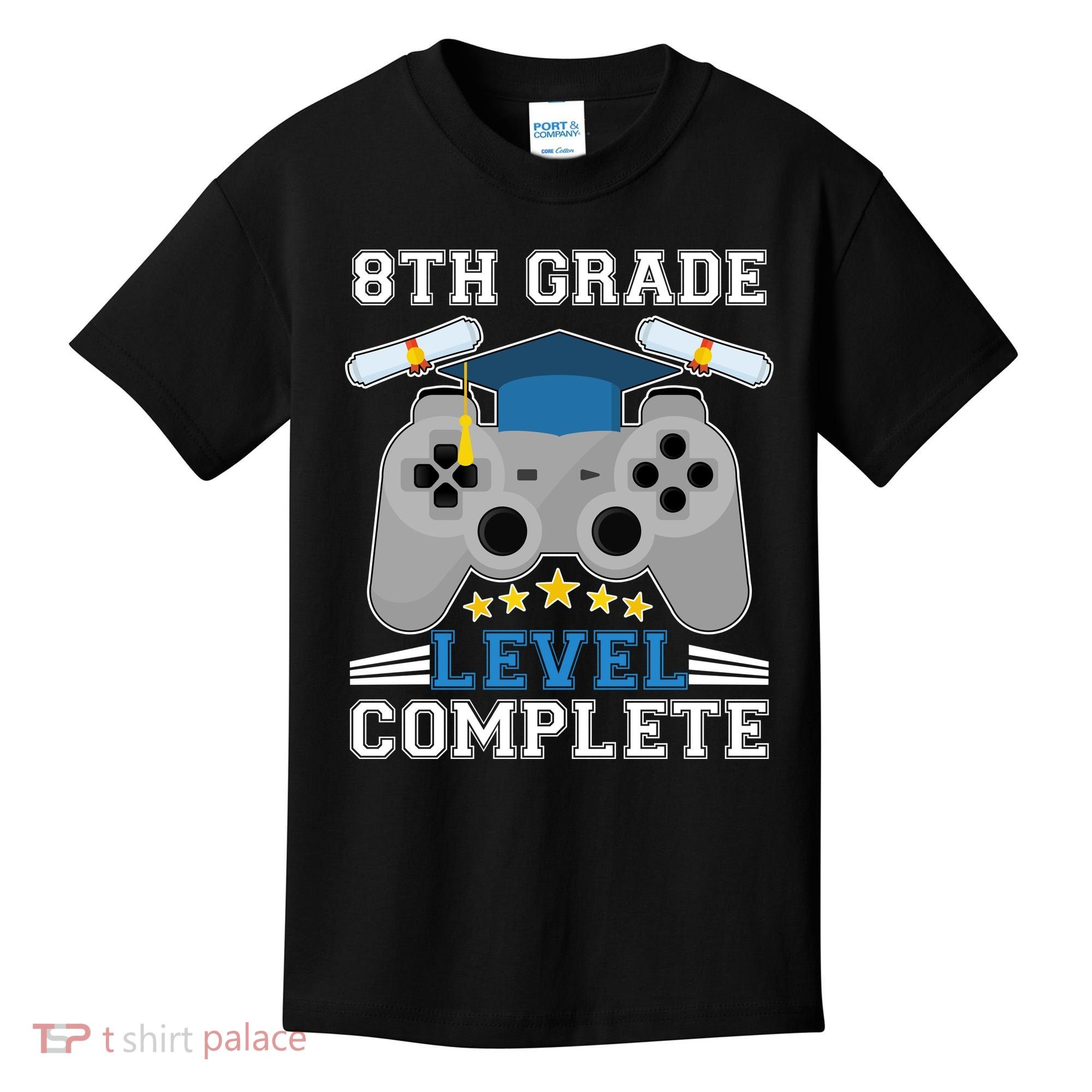Eight 8th Grade Level Complete Gamer Graduation Kids T-Shirt