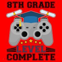 Eight 8th Grade Level Complete Gamer Graduation Santa Hat thumb 1