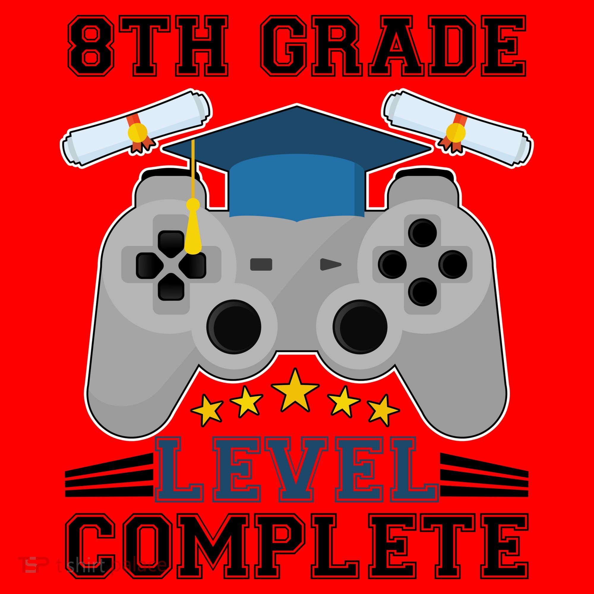 Eight 8th Grade Level Complete Gamer Graduation Santa Hat