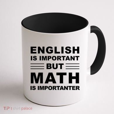 English Is Important But Math Is Importanter Funny School Gift Coffee Mug back