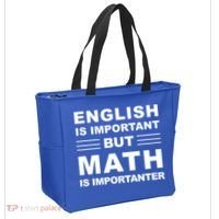 English Is Important But Math Is Importanter Funny School Gift Tote Bag thumb 2