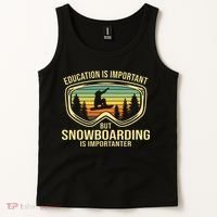 Education Is Important But Snowboarding Is Importanter Funny Tank Top thumb 2