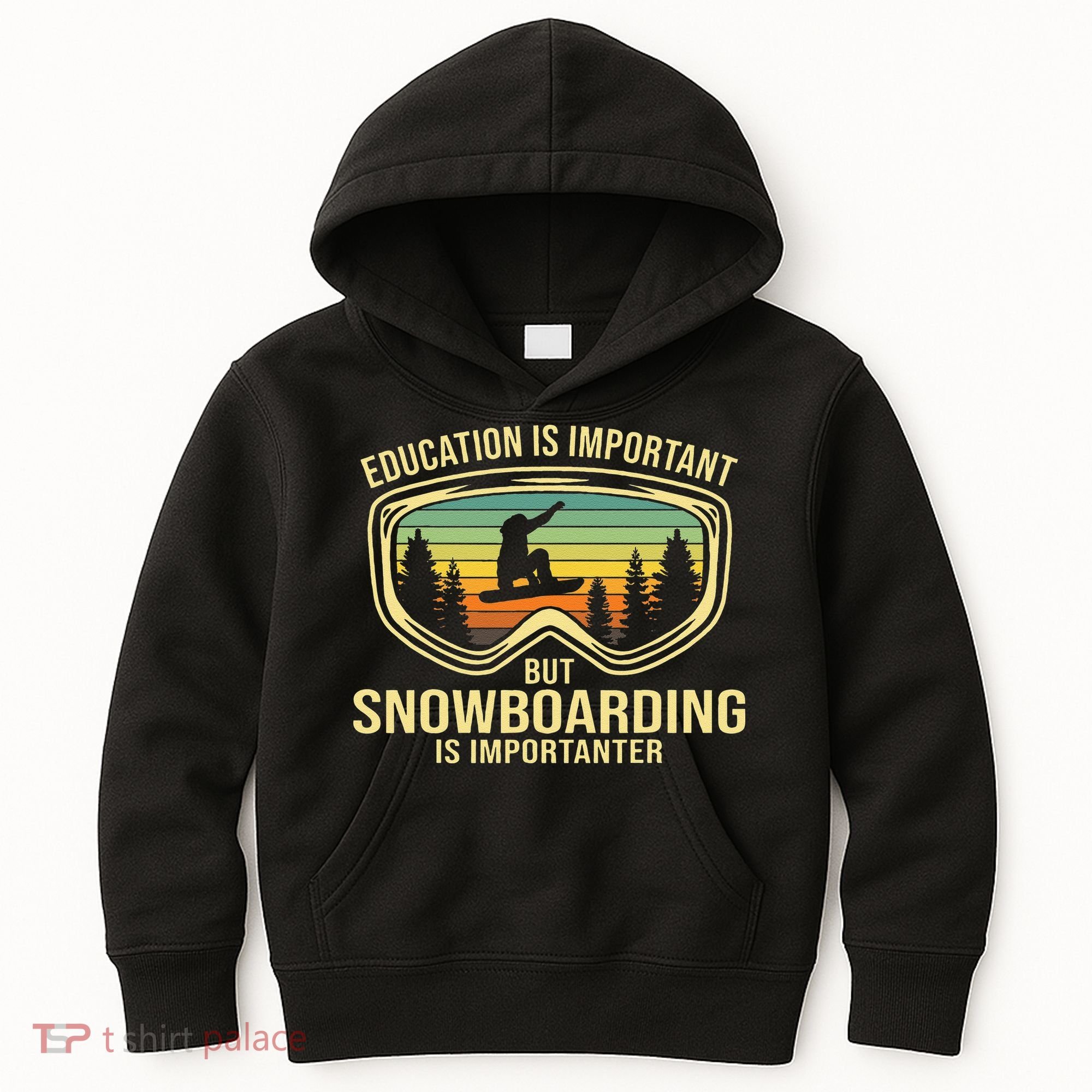 Education Is Important But Snowboarding Is Importanter Funny Kids Hoodie