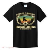 Education Is Important But Snowboarding Is Importanter Funny Kids T-Shirt thumb 0