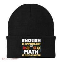 English Is Important But Math Is Importanter Funny Math Geek Beanie thumb 0
