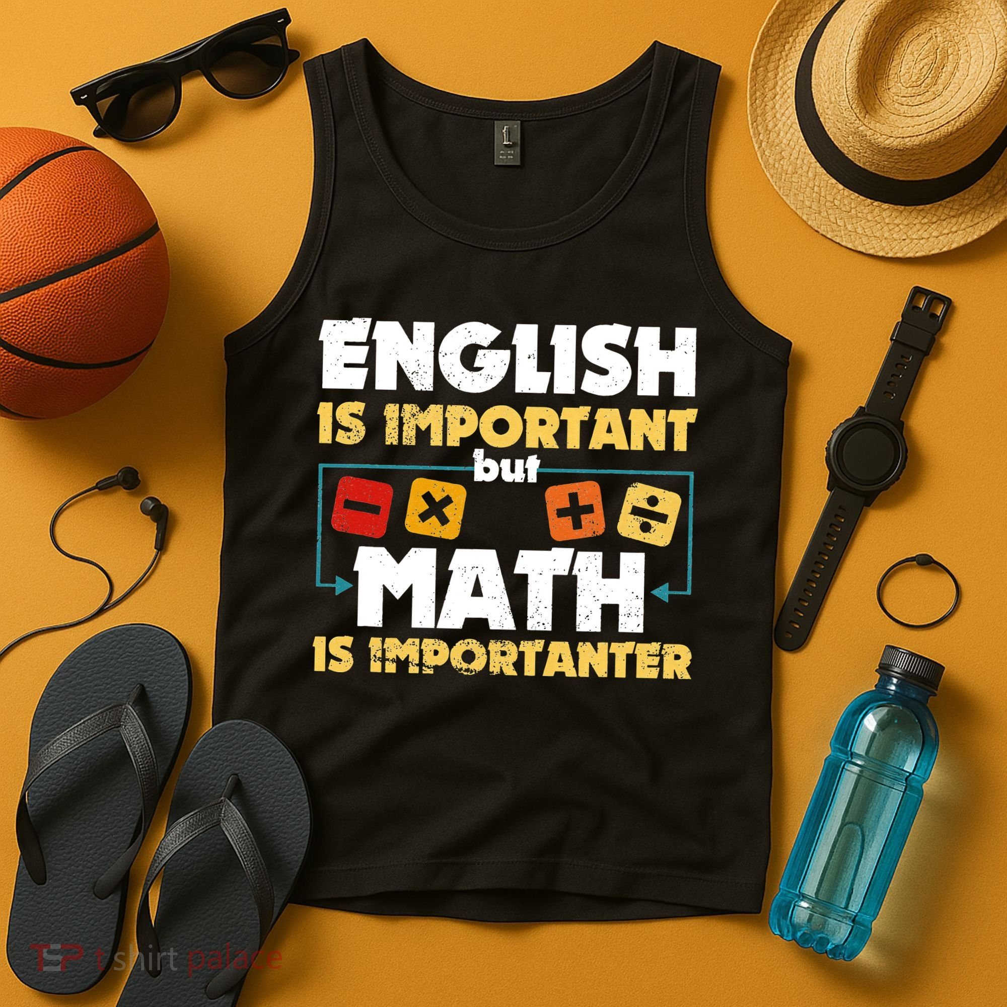 English Is Important But Math Is Importanter Funny Math Geek Tank Top