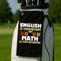 English Is Important But Math Is Importanter Funny Math Geek Golf Towel thumb 2