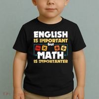 English Is Important But Math Is Importanter Funny Math Geek Toddler T-Shirt thumb 2