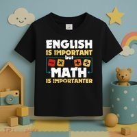 English Is Important But Math Is Importanter Funny Math Geek Toddler T-Shirt thumb 3