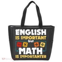 English Is Important But Math Is Importanter Funny Math Geek Tote Bag thumb 0
