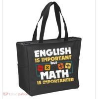 English Is Important But Math Is Importanter Funny Math Geek Tote Bag thumb 2