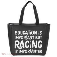 Education Is Important But Racing Is Importanter Race Car Tote Bag thumb 0