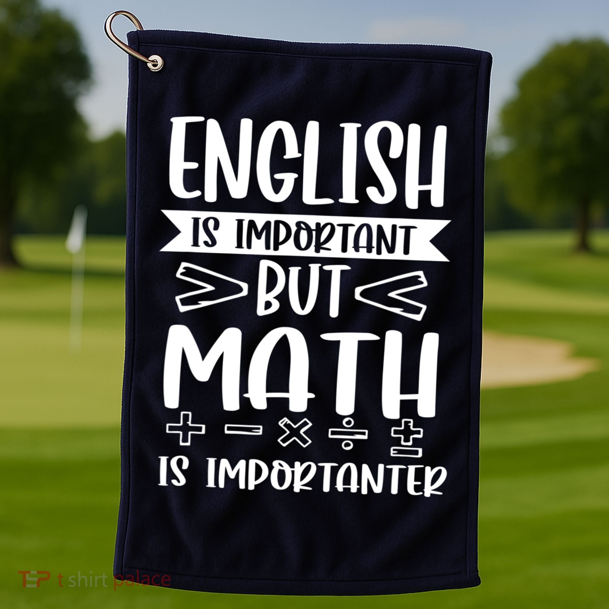 English Is Important But Math Is Importanter Golf Towel