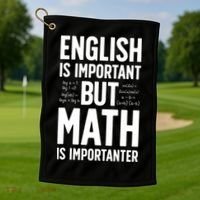 English Is Important But Math Is Importanter Golf Towel thumb 1