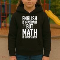 English Is Important But Math Is Importanter Kids Hoodie thumb 3