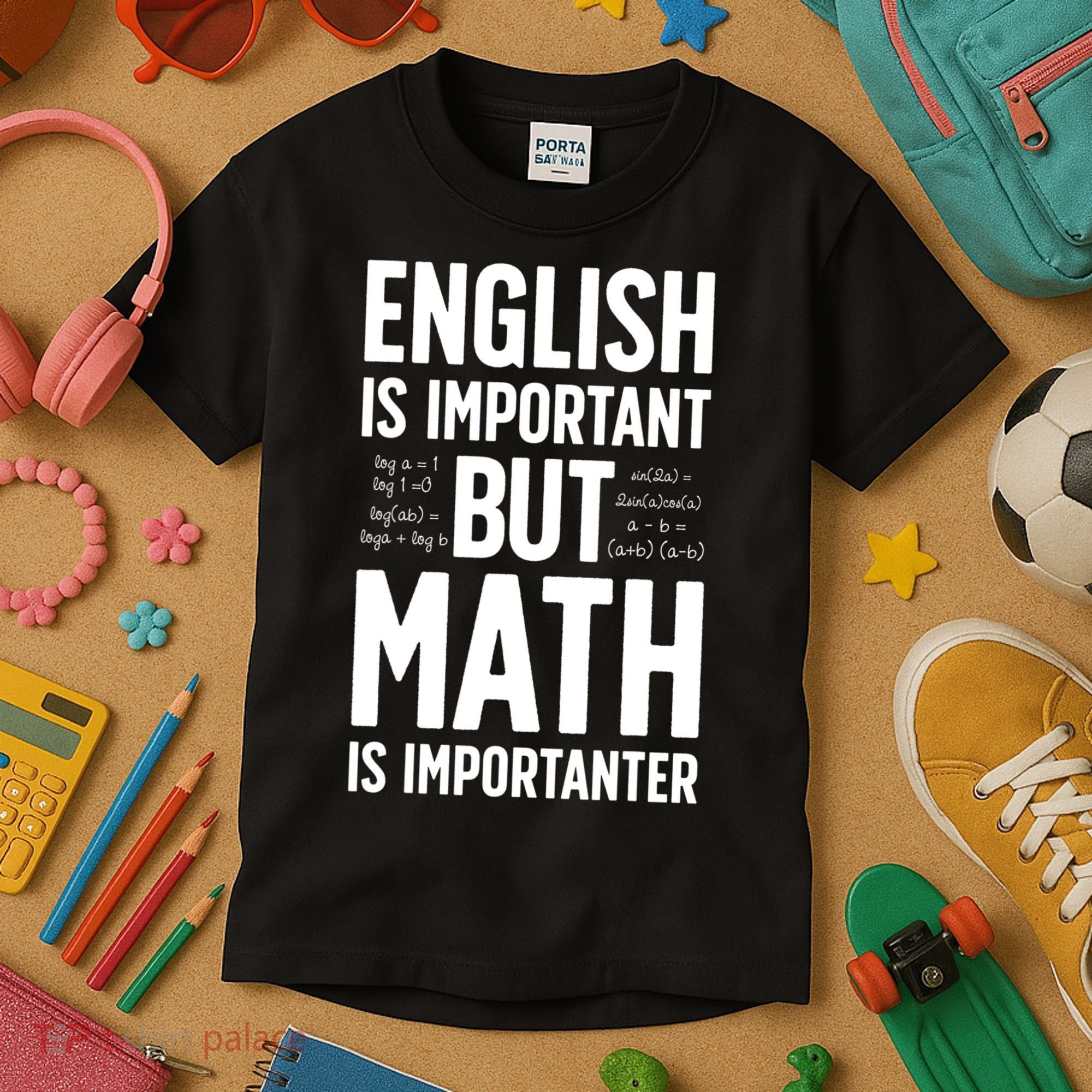 English Is Important But Math Is Importanter Kids T-Shirt