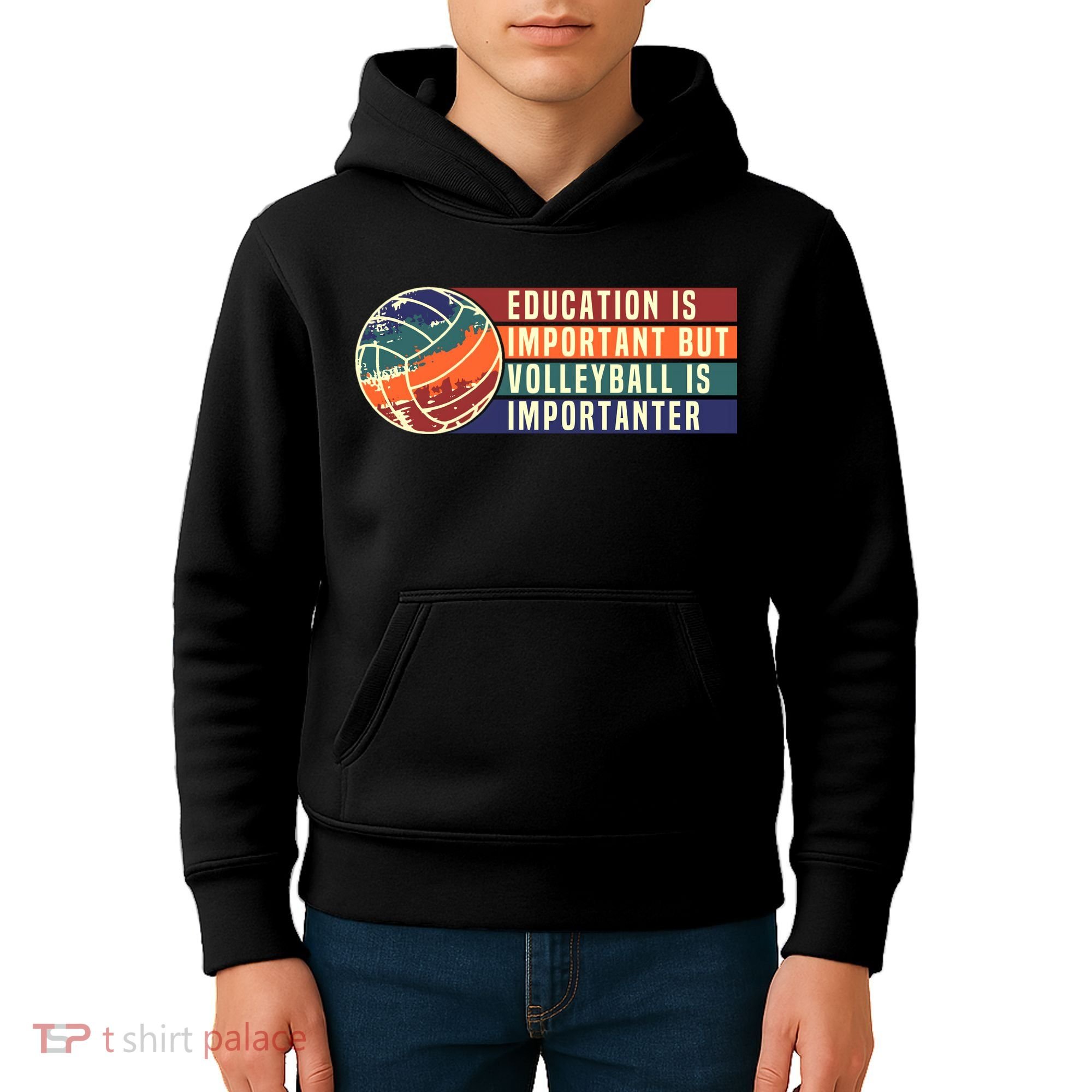 Education Is Important But Volleyball Is Importanter Kids Hoodie